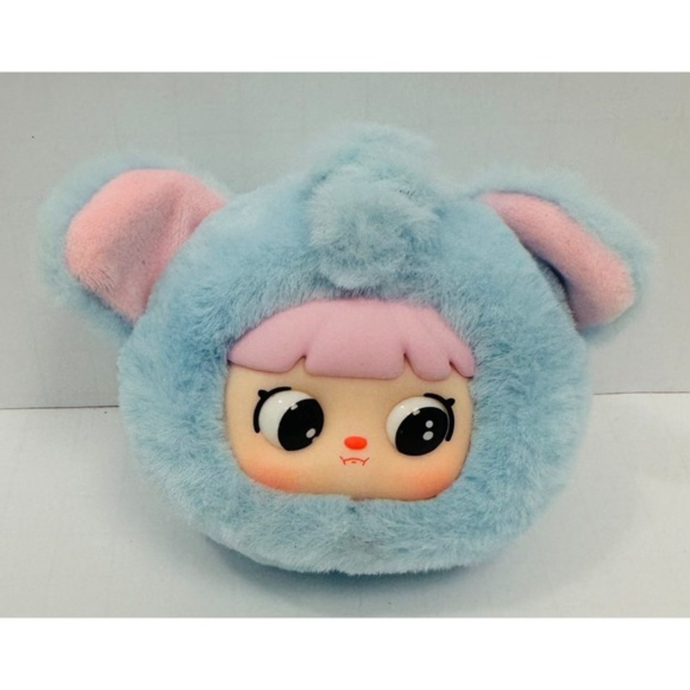 Meya First Gen Blue Elephant Head Keychain Charm A082174 Plush Bag Accessory